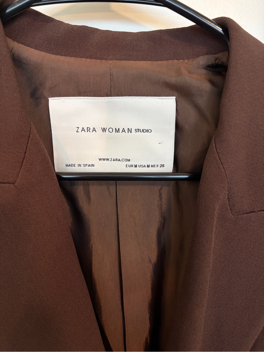 Zara Chocolate Brown Double-Breasted Blazer - Picture 3 of 6